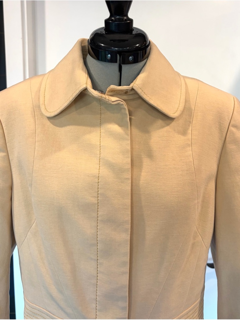 Carlisle Cotton&Cashmere Jacket, stitching details, cuffs,silver hardware,6, EUC - Picture 6 of 14